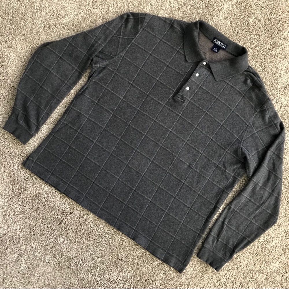 EUC Lands’ End Long-Sleeved Polo Shirt, Size XL